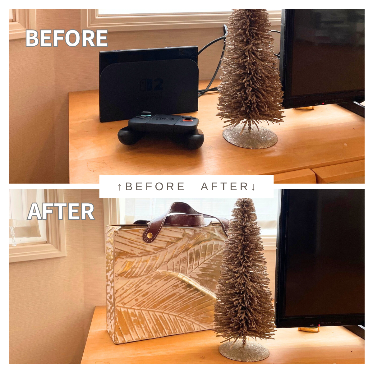 FB007 iron basket gold