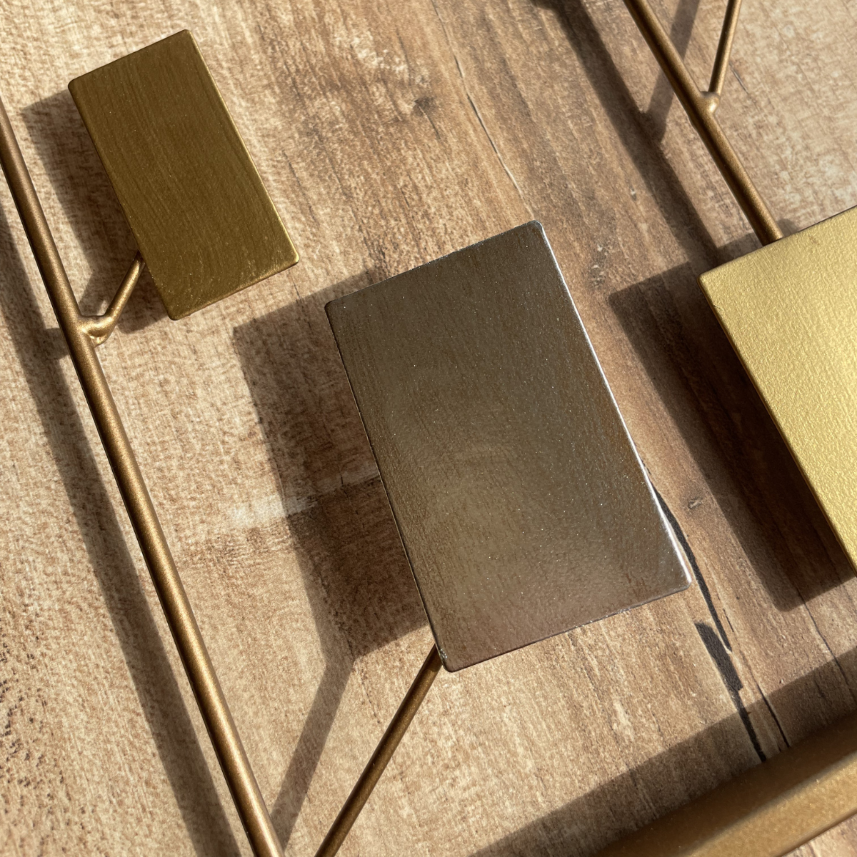 S006P｜アイアン壁飾り ゴールド×シルバーのモダンデザイン｜ウォールアート〖SAKURADA〗