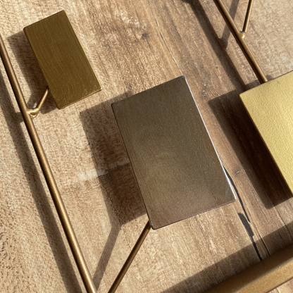 S006P｜アイアン壁飾り ゴールド×シルバーのモダンデザイン｜ウォールアート〖SAKURADA〗