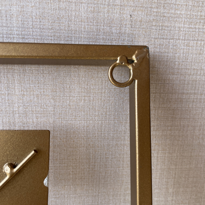 S006P｜アイアン壁飾り ゴールド×シルバーのモダンデザイン｜ウォールアート〖SAKURADA〗