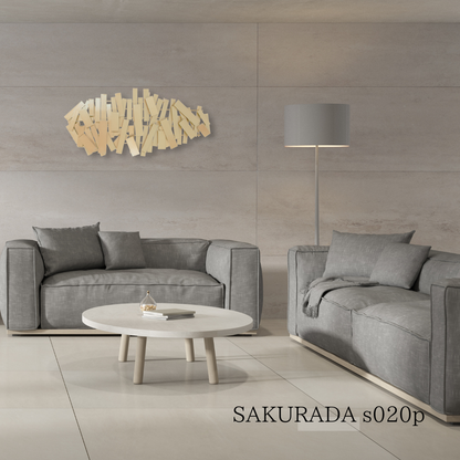 S020P｜ゴールドが映えるモダン壁飾り｜個性的なデザインで空間を彩るウォールアート〖SAKURADA〗