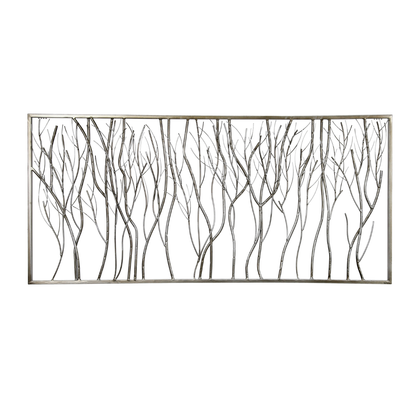 S021P｜シルバーが映えるモダン壁飾り｜洗練された空間を演出するアイアンウォールアート〖SAKURADA〗