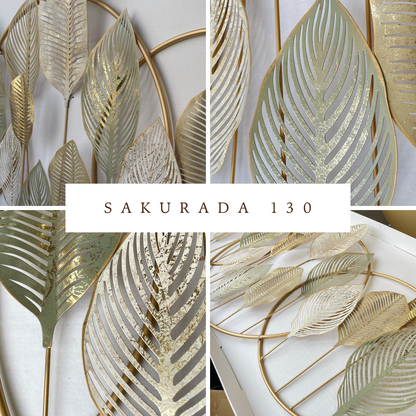 S130｜アイアン壁飾り ゴールド・大型｜ぱっと目を惹く華やかさで、明るい空間をつくる一枚【SAKURADA】