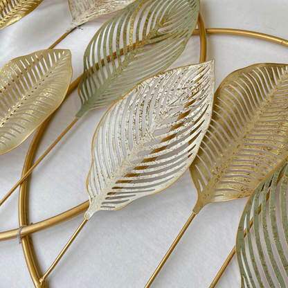 S130｜アイアン壁飾り ゴールド・大型｜ぱっと目を惹く華やかさで、明るい空間をつくる一枚【SAKURADA】