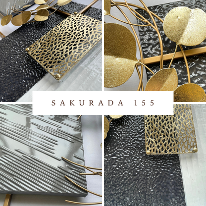 S155｜アイアン壁飾り ゴールド×ブラック×ホワイト｜咲羅多の代表作・最も選ばれている一枚