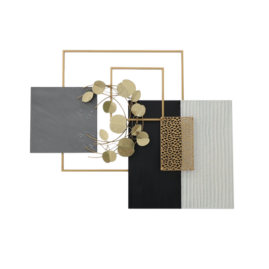 S155｜アイアン壁飾り ゴールド×ブラック×ホワイト｜咲羅多の代表作・最も選ばれている一枚