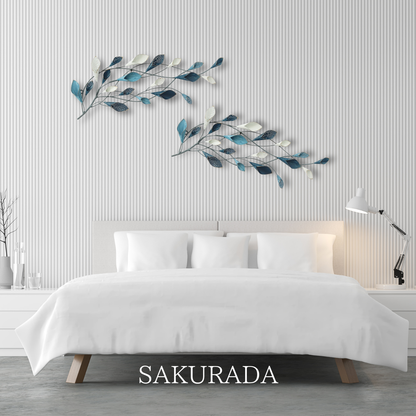 S161｜再販｜ブルーフラワーの「壁飾り〖SAKURADA〗