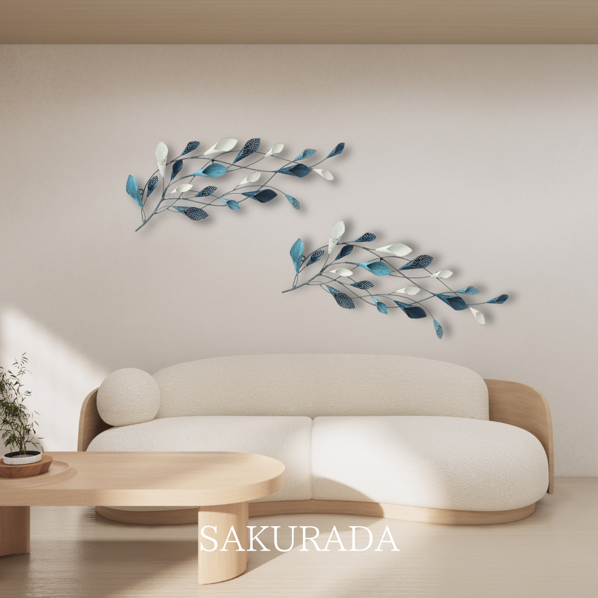 S161｜再販｜ブルーフラワーの「壁飾り〖SAKURADA〗