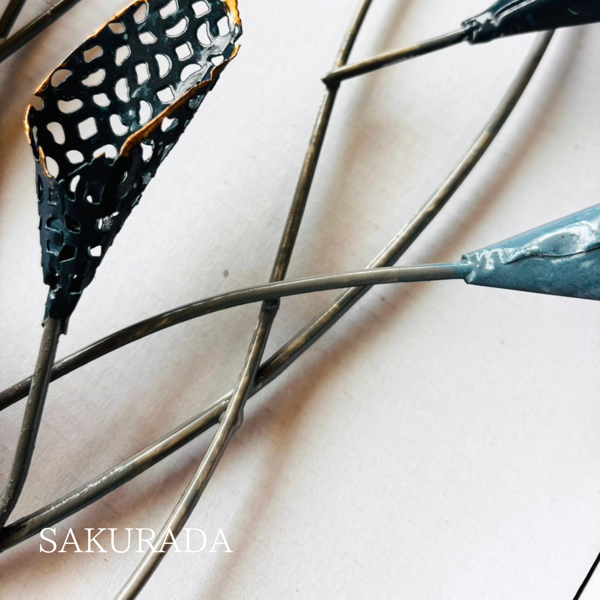 S161｜再販｜ブルーフラワーの「壁飾り〖SAKURADA〗
