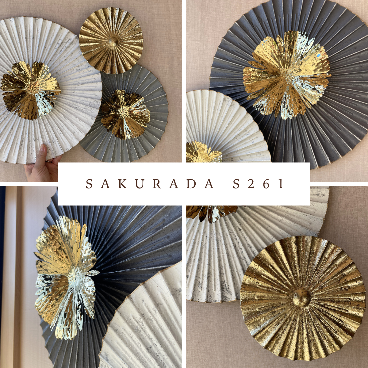 S261｜アイアン壁飾り・重なりサークルが彩る縁起デザイン大型アート【SAKURADA】