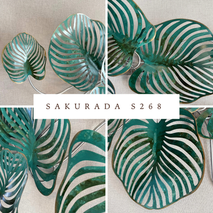 S263｜アイアン壁飾り・グリーングラデーションが映えるモンステラリーフ【SAKURADA】