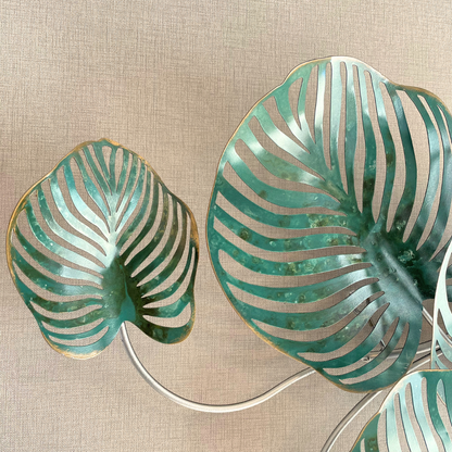 S263｜アイアン壁飾り・グリーングラデーションが映えるモンステラリーフ【SAKURADA】