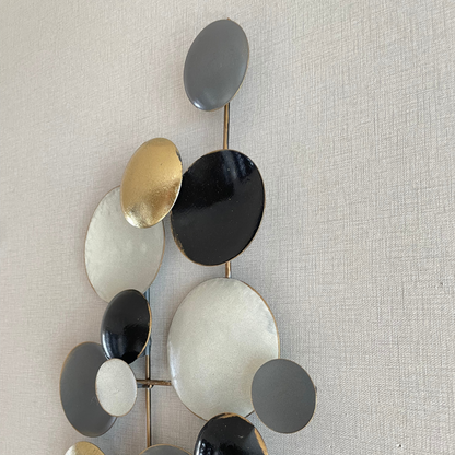 S272｜アイアン壁飾り・ブラック×ゴールド×グレーが映えるホテルライクモダンアート【SAKURADA】