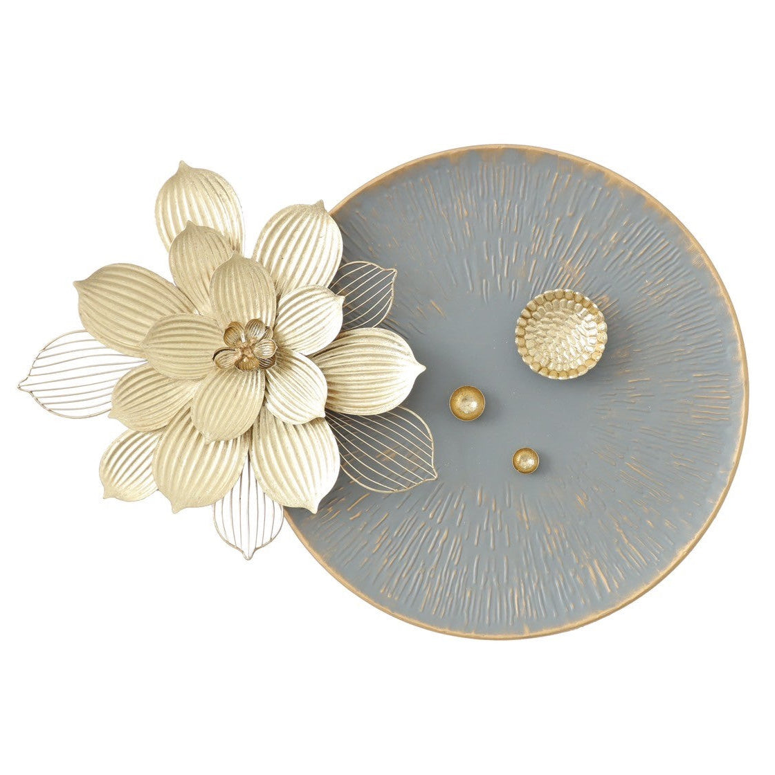 和モダンのゴールドフラワー壁飾り S172